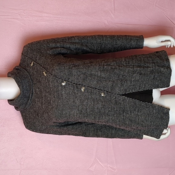 Cherishh Sweaters - Cherishh Turtleneck Black and White Knit Diagonal Buttons Pullover Sweater